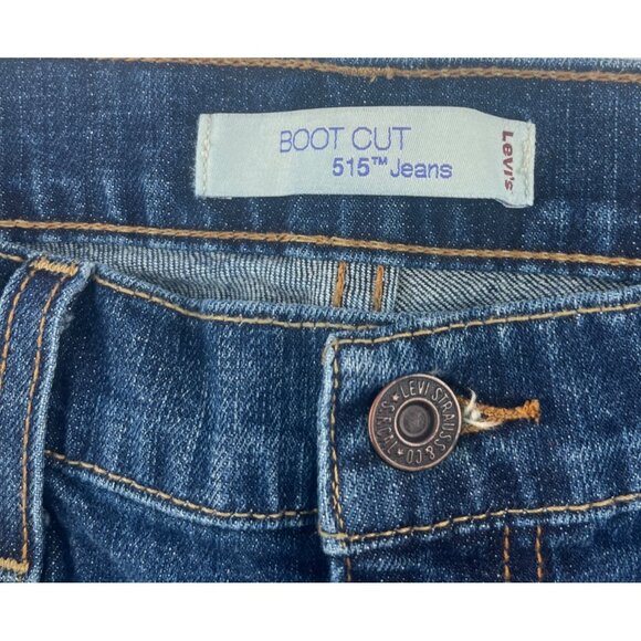 Levis Boot Cut 515 Jeans 10M Womens Blue Denim Cotton Blend - Picture 4 of 6